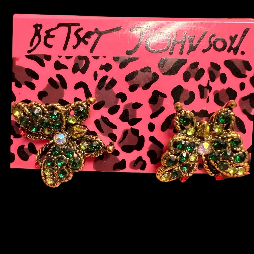 Betsey Johnson Multicolored Butterfly Earrings